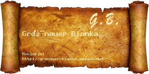 Grünauer Bianka névjegykártya